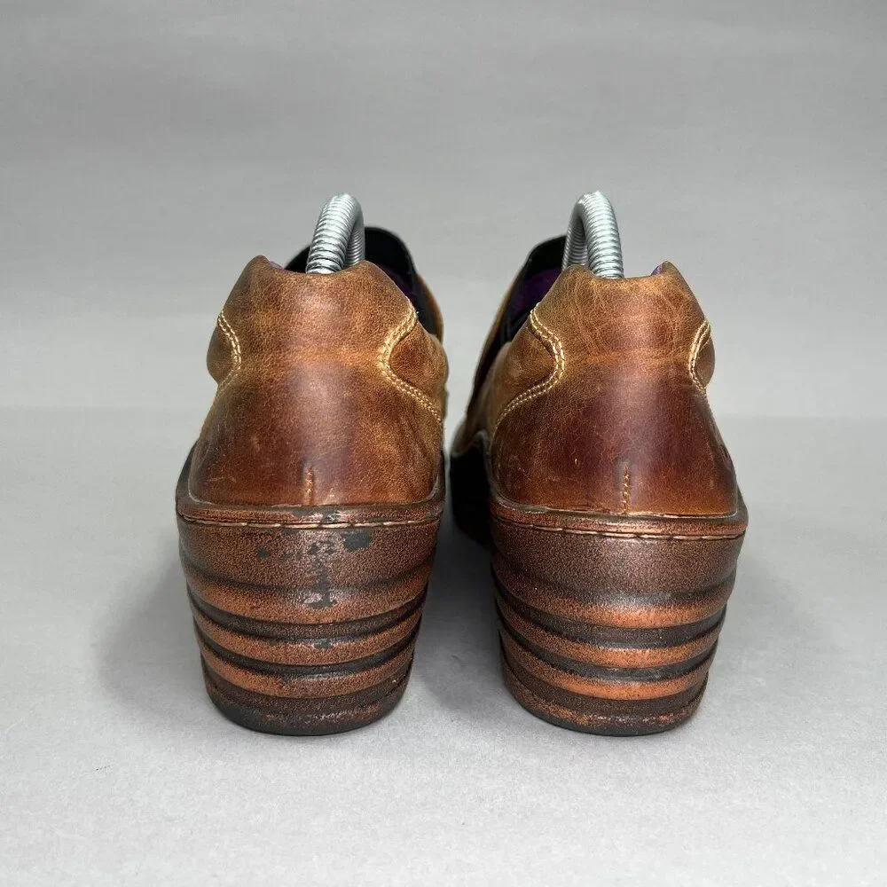 Bionica Women's Size 7 Grinnell Brown Leather‎ Wedge Slip On Shoes